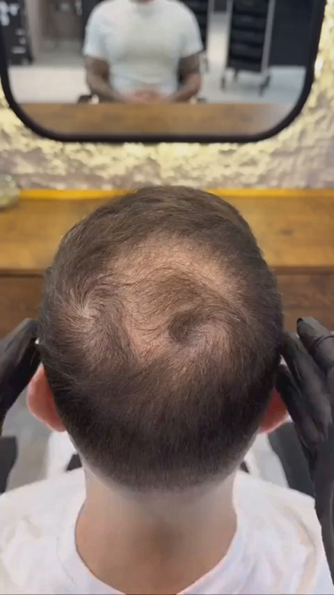 Klyr Hair Thickener Pro application demonstration 1